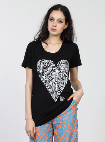 ABIDE TEE - DIAMOND HEART - BLACK