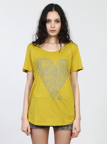 ABIDE TEE - DIAMOND HEART - GOLD