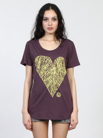 ABIDE TEE - DIAMOND HEART - PURPLE