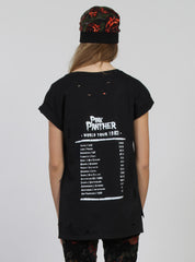 SING TEE - PINK PANTHER BLACK