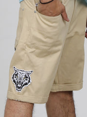 PATCHED PERFECT SHORTS - D PLUS - TAN
