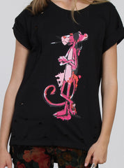 SING TEE - PINK PANTHER BLACK