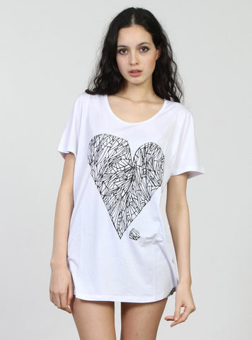 ABIDE TEE - DIAMOND HEART - WHITE