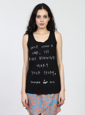 ACE SINGLET - ONCE UPON - BLACK
