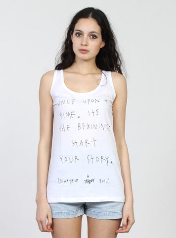 ACE SINGLET - ONCE UPON - WHITE