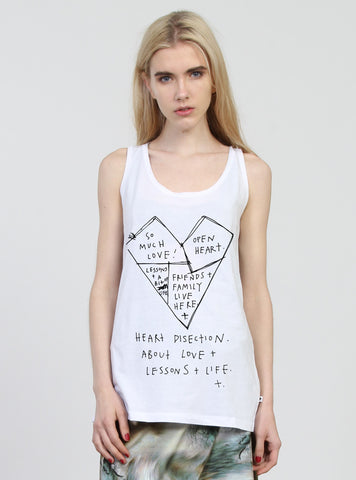 ACE SINGLET - HEART DISECTION WHITE