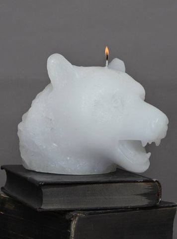CANDLE - BEAR - WHITE