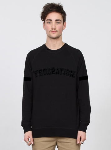 YOU CREW - SCRIPT BLACK/BLACK