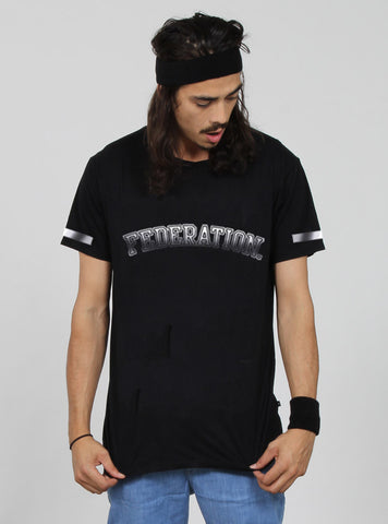 AYE TEE - SCRIPT BLACK/SILVER