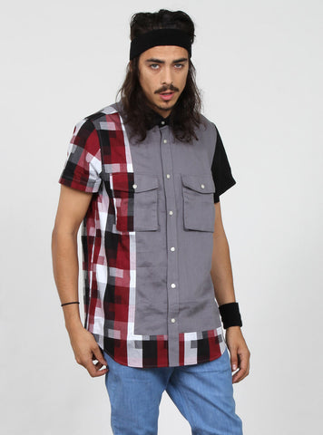 BLOCKED SHIRT - GREY