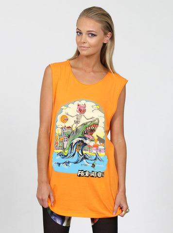 FOLDER TANK - PIG SURFER - ORANGE