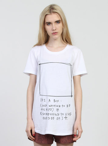 NIGHT TEE - TICK BOX WHITE