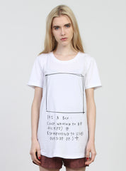 NIGHT TEE - TICK BOX WHITE