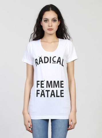 SCOOP TEE - FEMME FATALE - WHITE