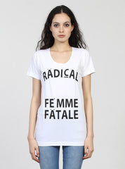 SCOOP TEE - FEMME FATALE - WHITE
