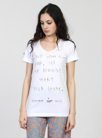 SCOOP TEE - ONCE UPON - WHITE