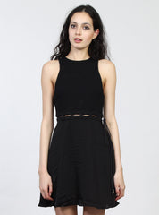 SPLIT LACE DRESS - BLACK