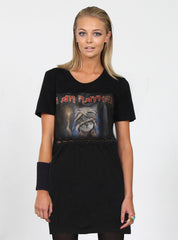 SPLIT LACE DRESS - BLACK