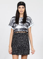 SPLIT LACE DRESS - WATERCOLOUR