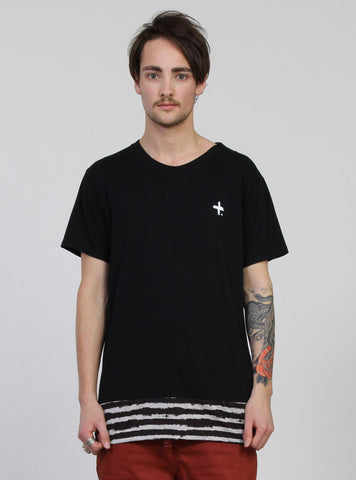 BAND TEE black/white