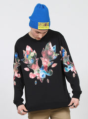 IN BLOOM CREW BLACK/FLORAL