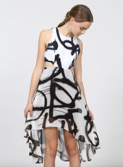 MODEL DRESS BLK/WHT SPRAY