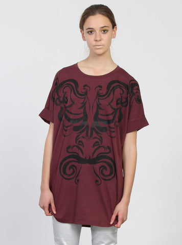 OVAL DRESS - RENASSIANCE SKELETON PLUM