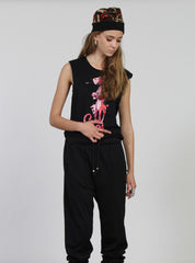 TANK GIRL SUIT - PINK PANTHER BLACK
