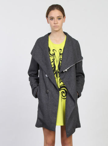 WRAP COAT CHARCOAL
