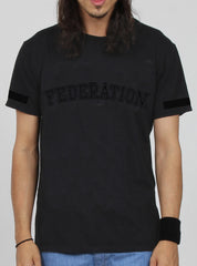 AYE TEE - SCRIPT BLACK/BLACK
