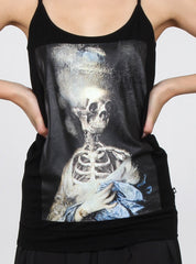 RAINBOW SINGLET - LADY SKELETON - BLACK