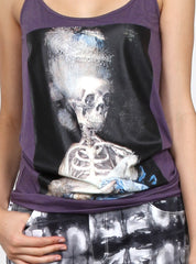 RAINBOW SINGLET - LADY SKELETON - PURPLE