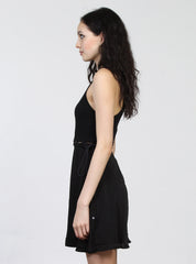SPLIT LACE DRESS - BLACK