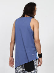 SLANTED SINGLET - BLUE