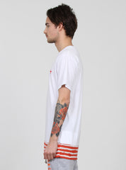 BAND TEE WHITE/RED