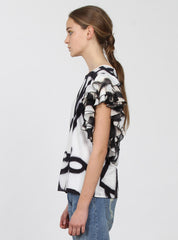 BUTTERFLY TOP BLK/WHT SPRAY