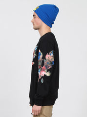 IN BLOOM CREW BLACK/FLORAL