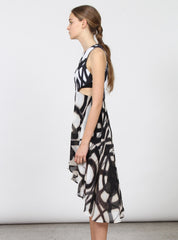 MODEL DRESS BLK/WHT SPRAY