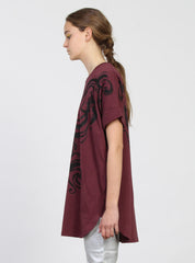 OVAL DRESS - RENASSIANCE SKELETON PLUM