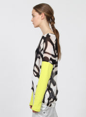 WEEKEND TOP BLK/WHT SPRAY