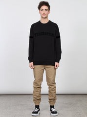 YOU CREW - SCRIPT BLACK/BLACK