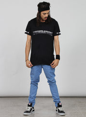 AYE TEE - SCRIPT BLACK/SILVER