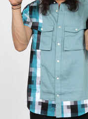 BLOCKED SHIRT - GREEN
