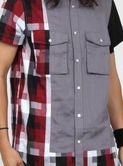 BLOCKED SHIRT - GREY