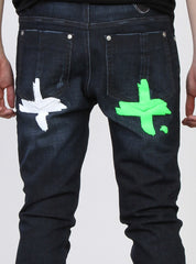 ROCCO JEAN - D PLUS - INDIGO / NEON