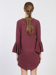 BELL DRESS PLUM