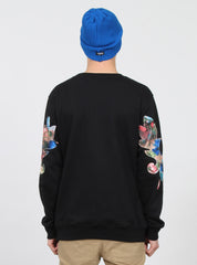 IN BLOOM CREW BLACK/FLORAL