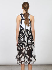MODEL DRESS BLK/WHT SPRAY