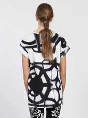 SING TEE BLK/WHT SPRAY