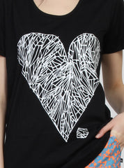 ABIDE TEE - DIAMOND HEART - BLACK